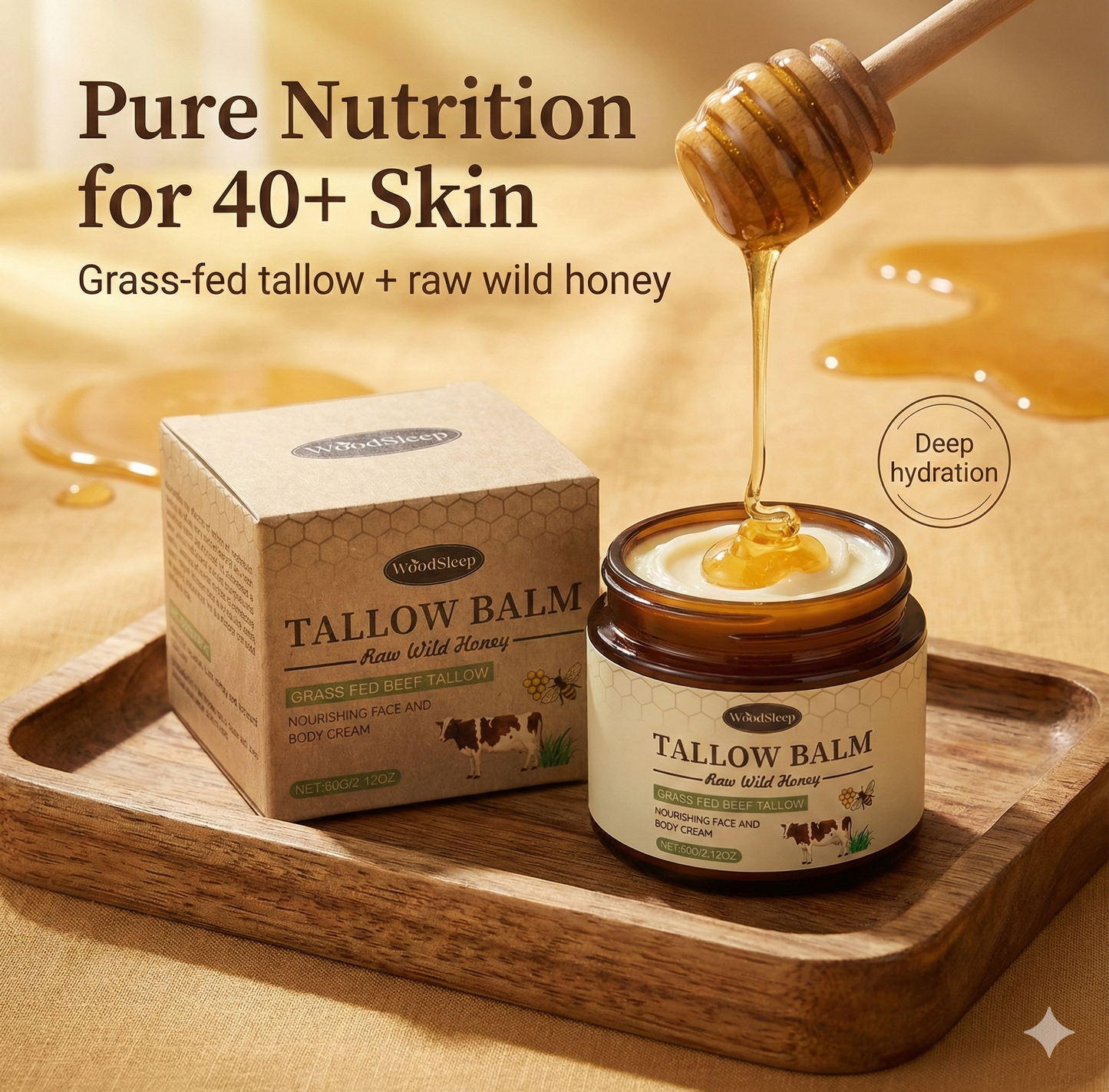 Tallow + Honey Nourishing Balm for Mature Skin