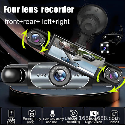 1080P 4-Channel Car 150° 3.0-Inch Screen Motion Detection WiFi 32G/64G TF Card Backup Camera Dash Cam