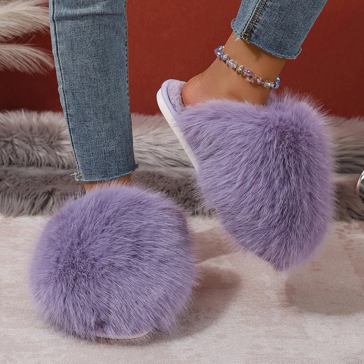 Fluffy Solid Baotou Slides