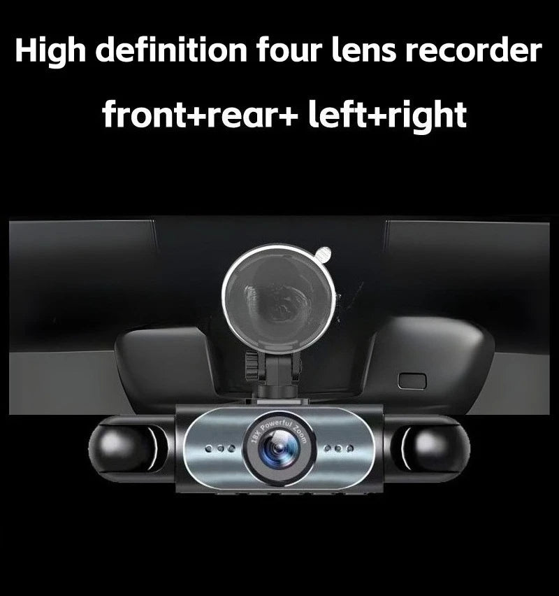 1080P 4-Channel Car 150° 3.0-Inch Screen Motion Detection WiFi 32G/64G TF Card Backup Camera Dash Cam