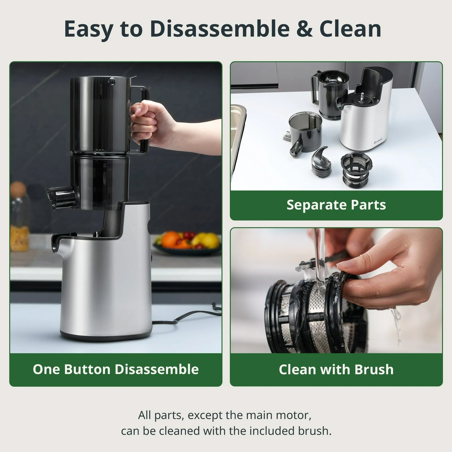 Cold Press Juicer, 4" Wide Chute Slow Masticating Juicer Machine