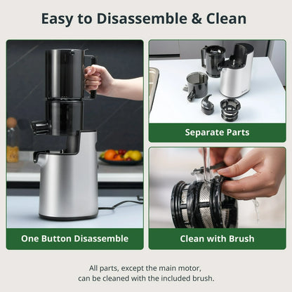 Cold Press Juicer, 4" Wide Chute Slow Masticating Juicer Machine