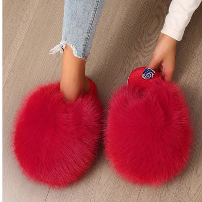 Fluffy Solid Baotou Slides